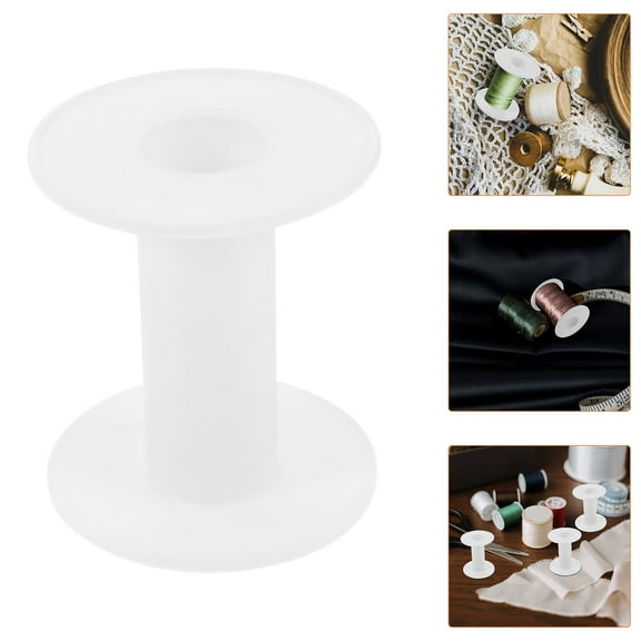 KALLORY Compact Sewing Bobbins, White Plastic, Strong and Durable, for Home Use, 10Pcs