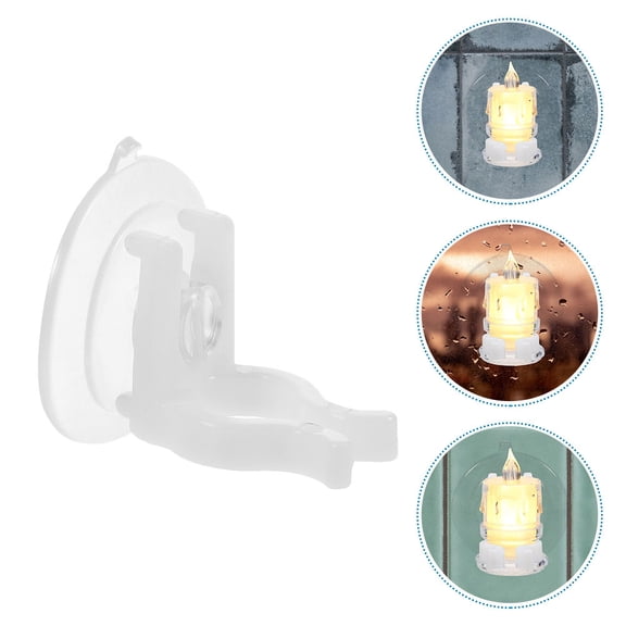 KALLORY 10Pcs Transparent Pvc Led Candle Light Accessory Suction Cup For Window Candles Long Rod For Home