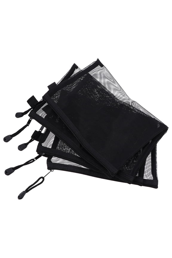 10Set Nylon Mesh Bags Black Transparent Design for Travel and Home Use