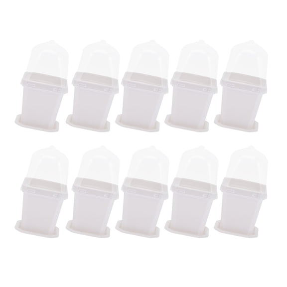 KALLORY 10Sets Small Planting Pots in White Plastic with Air Inlet and Leaf Insertion Function 5.3x3.1in