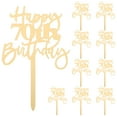 thumbnail image 1 of KALLORY Golden Happy 70th Birthday Cake Toppers for Cake Decor Elegant Plastic Decorations 10pcs, 1 of 10
