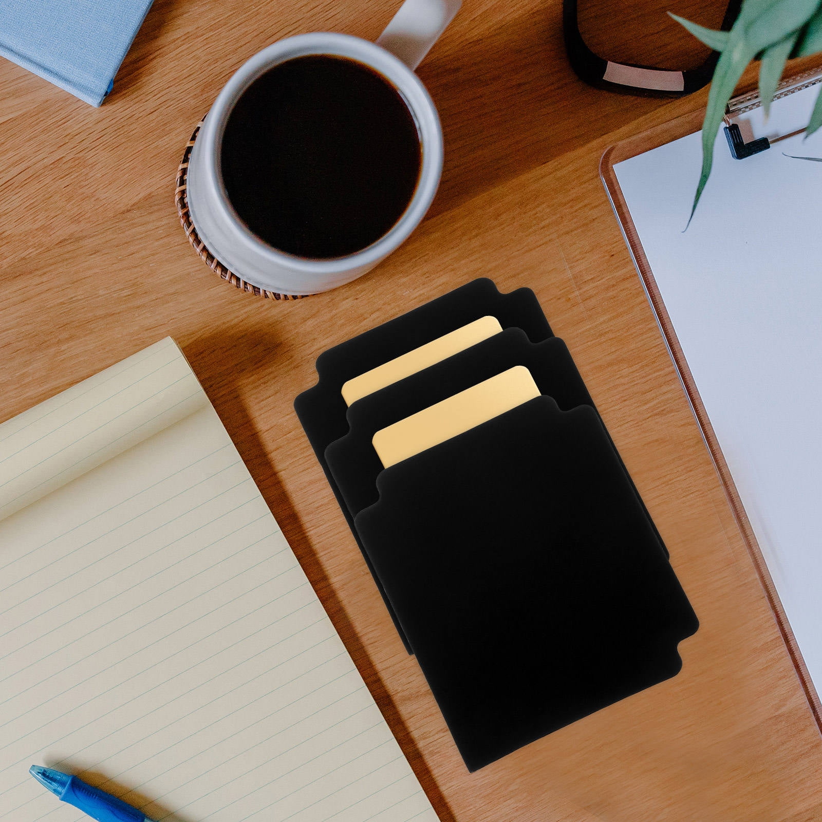 KALLORY 10Pcs Black Card Dividers with Tabs Plastic Organizers for ...