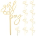 thumbnail image 1 of KALLORY 10pcs Golden Baby Shower Cake Toppers for Gender Reveal Party Creative Food Picks for Cake Decoration, 1 of 10