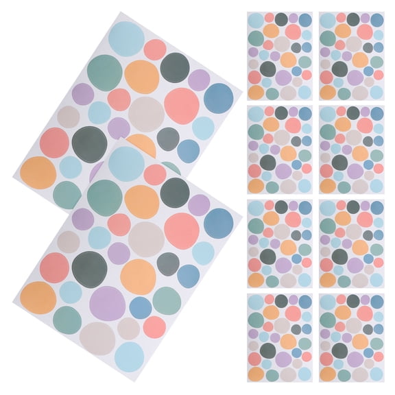 KALLORY 10-Pack Multi-Color Removable Peel and Stick Circle Wall Decals, Decorative Dot Stickers for Home and Room Decoration
