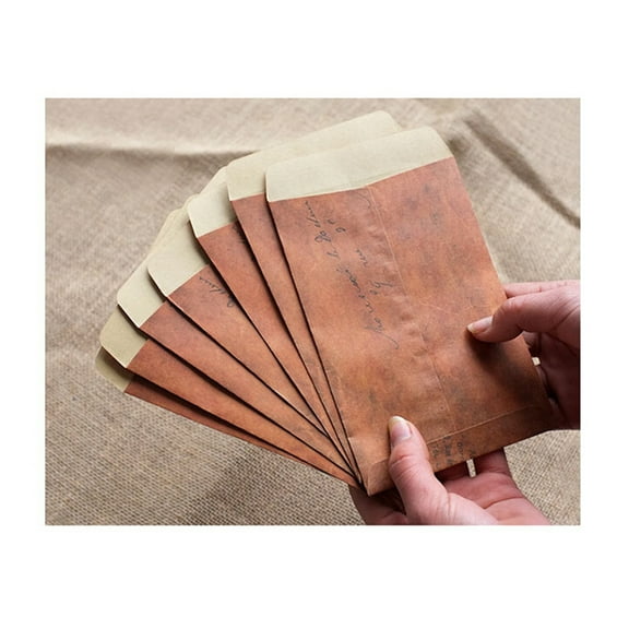 KALLORY 10pcs Retro Paper Envelopes For Photo Storage Multipurpose Sealing Wax Envelopes And For Postcards And
