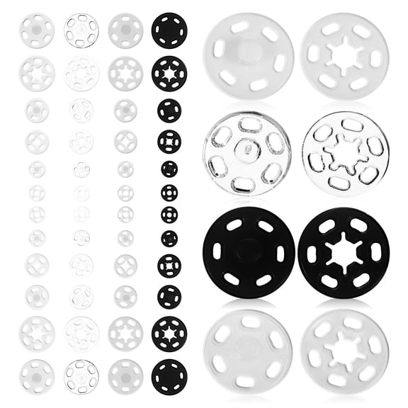 KALLORY Assorted Color Plastic Snap Fasteners, 120 Sets for Sewing, Crafting, Clothing Repairs and Projects