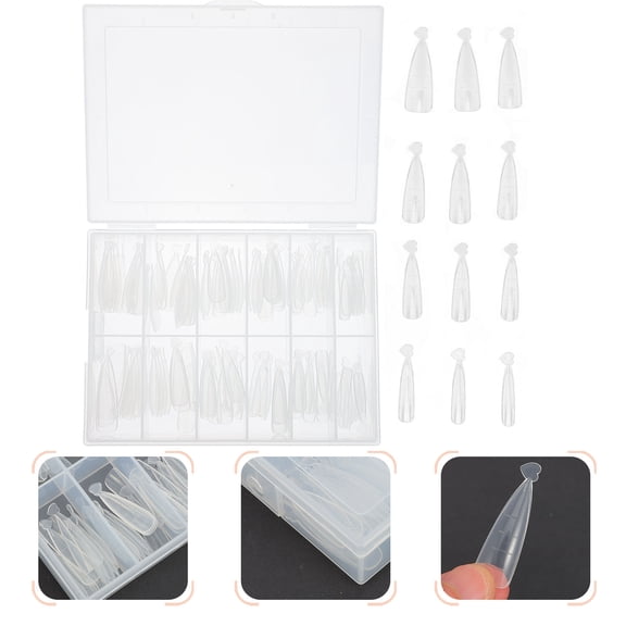 KALLORY 120Pcs Transparent False Nail Tips Set for Women, Easy to Trim, Plastic, Perfect for Daily Use and Nail Art