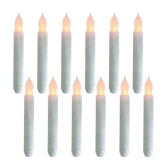 KALLORY Flameless Candle Warm White Plastic 12Pcs 6.5x0.8x0.8in