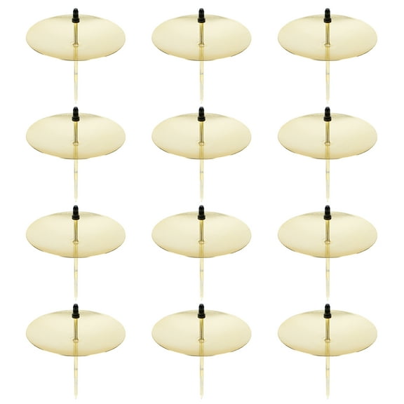 KALLORY 12Pcs Metal Candle Fixator for Fixing Candles Golden Round Shape Thanksgiving Day Decor