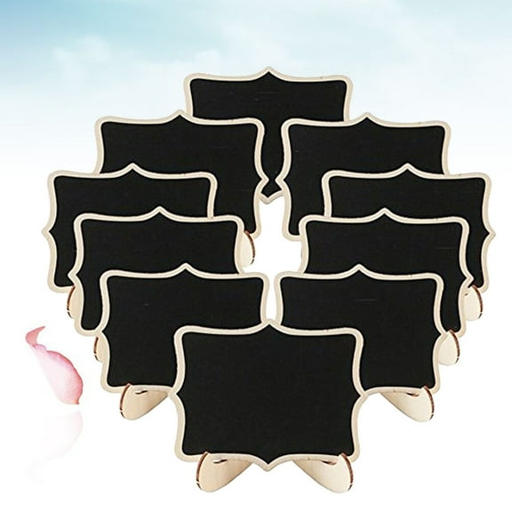 KALLORY 12Pcs Mini Decorative Board Chalkboard Sign Black Boxwood Rustic DIY Feel Home Decor present