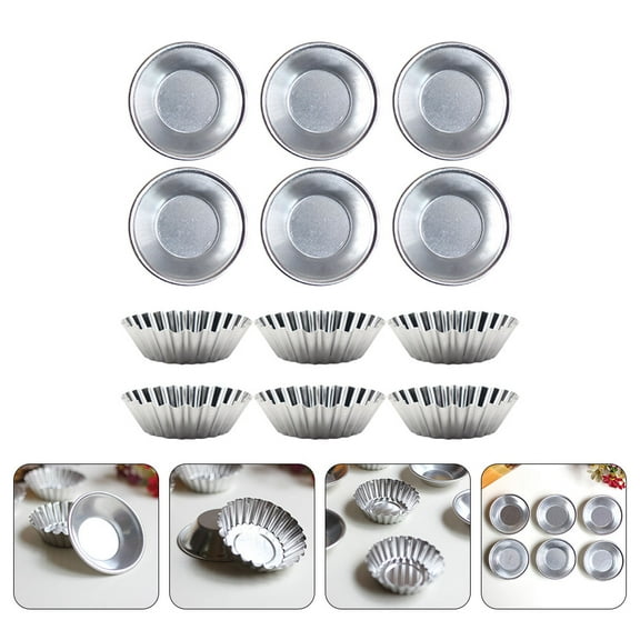 KALLORY 12Pcs Mini Tart Mold Chrysanthemum Shape for Baking Egg Tarts and Pies