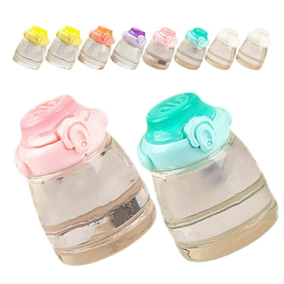 KALLORY 12Pcs Mini Water Bottles Miniature Bottles Assorted Color Resin For Diy present Accessory And Office Desk 1.0In
