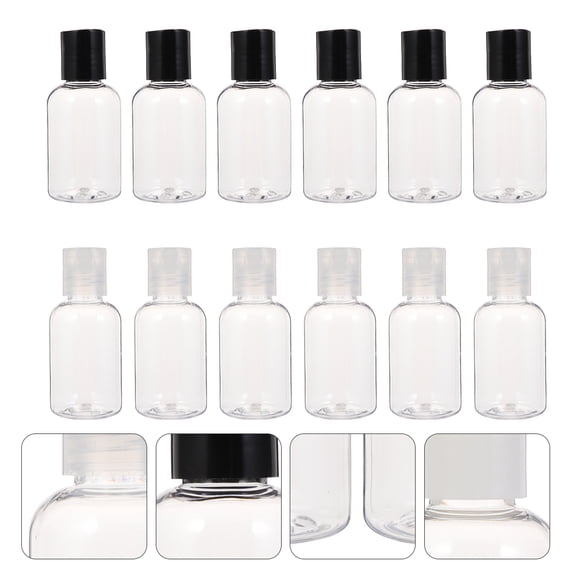 KALLORY 12Pcs Small Plastic Bottles For Liquids Travel Makeup Bottles Refillable Containers Leakproof 3.5x1.2x1.2in