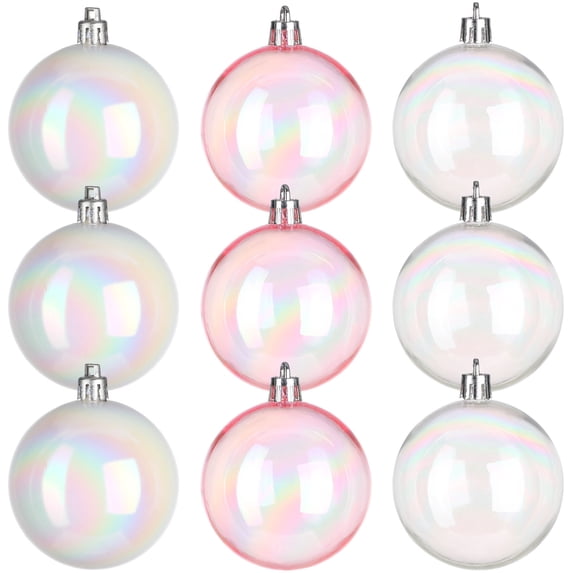 KALLORY 12pcs Plastic Ornaments Assorted Colors for Party, Home, Christmas Tree, Holiday and Event Decorations
