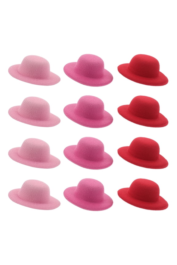 12pcs Mini Top Hat Hair Barrettes Small Fascinator Hair Clips Cowgirl Western Hairpins for Party Costume Accessories
