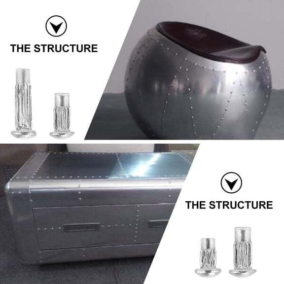 KALLORY 1500Pcs Silver Aluminum Alloy Semicircular Fixed Rivets for Construction Signage Installation