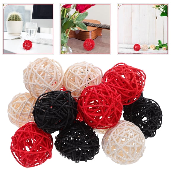 KALLORY Decorative Rattan Balls Assorted Color Aromatherapy Vase Fillers 15Pcs