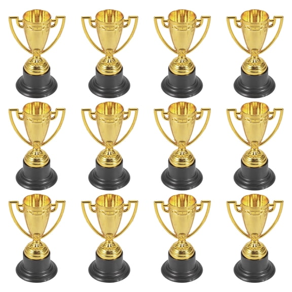 KALLORY 16-Piece Mini Dad Trophies Set, Plastic Awards for Recognition, Party Prizes, and Toy Collectibles