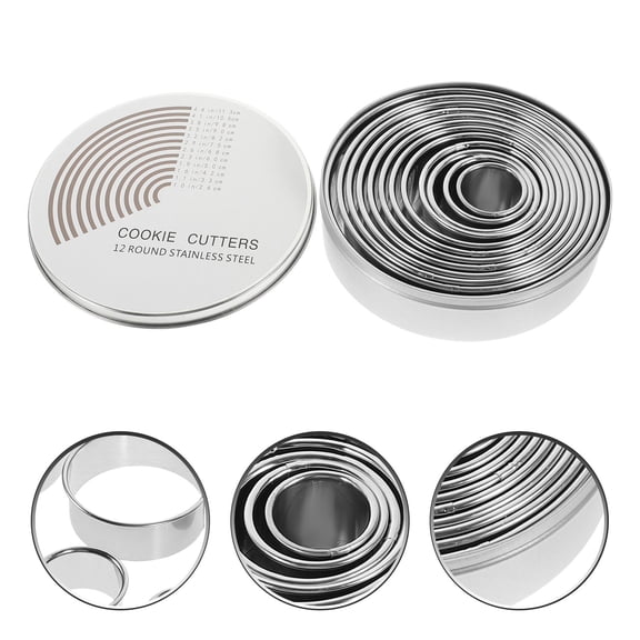 KALLORY Wear-Resistant Stainless Steel Molds Silver for Baking Accessories and Food Cutters 1Set