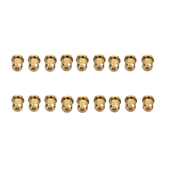 KALLORY 18 Pcs Metal String Ferrule Set for Electric Guitar Accessories Gold 5x3x1.2cm