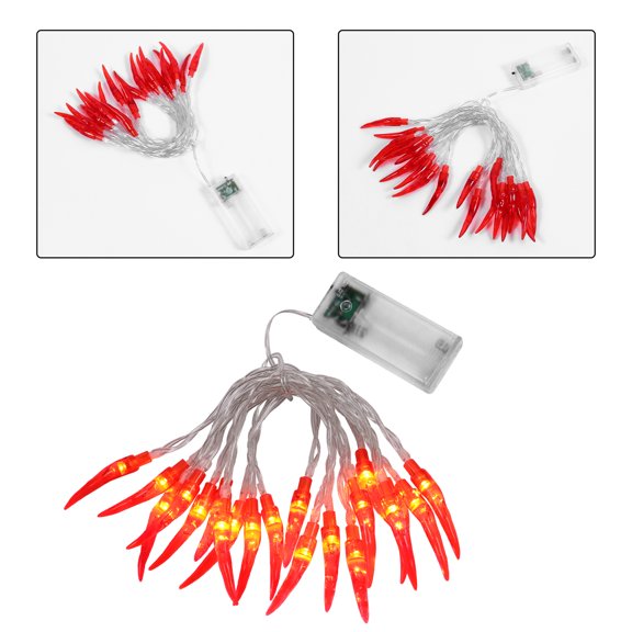 KALLORY LED Chili Pepper Light Decoration, Plastic Festive Lighting for Home, Party, Holiday and Seasonal Decor