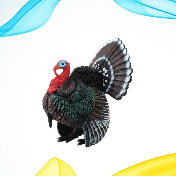 KALLORY 1Pack Artificial Turkey Decoration Turkey Centerpiece 6.5*8cm Plastic Home Decor