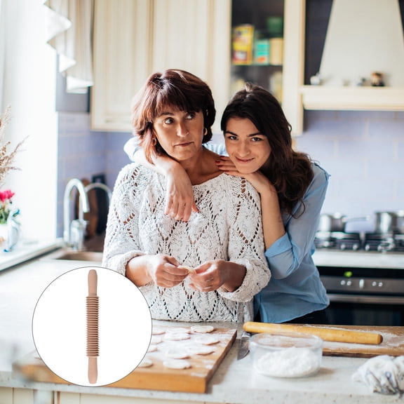 KALLORY 1Pack Bakers Roller Home Roller For Kitchen Utensil Wooden Composite Material