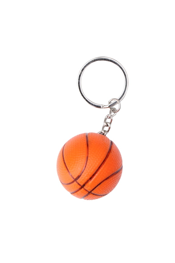 1Pack Basketball-Shaped Key Chain Orange PVC PU Sponge Organize Keys Car Hanging Decoration For Men Women