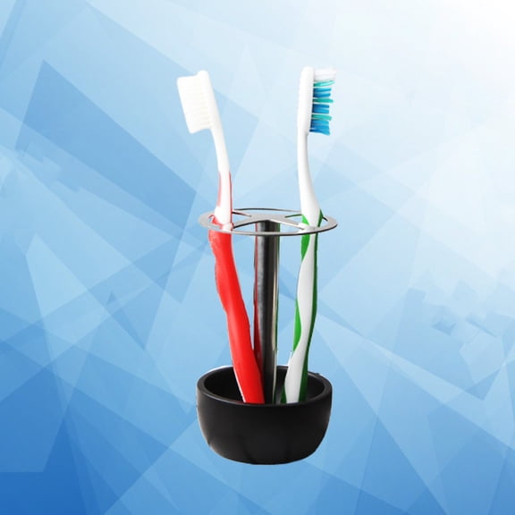 KALLORY Toothbrushes Rack Black 1Set 5.5x3.5x3.5in Stainless Steel