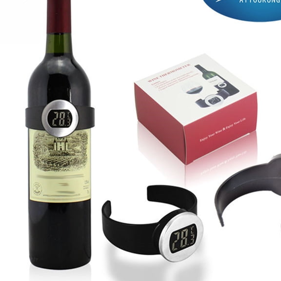 KALLORY 1Pack Black Bottle Snap Thermometer for Milk Bottle Measurement in Kitchen