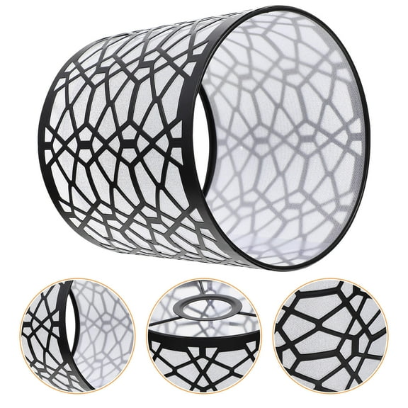 KALLORY 1Pack Black Metal Lampshade 5.7x5.7x5.7in for in Front Desk