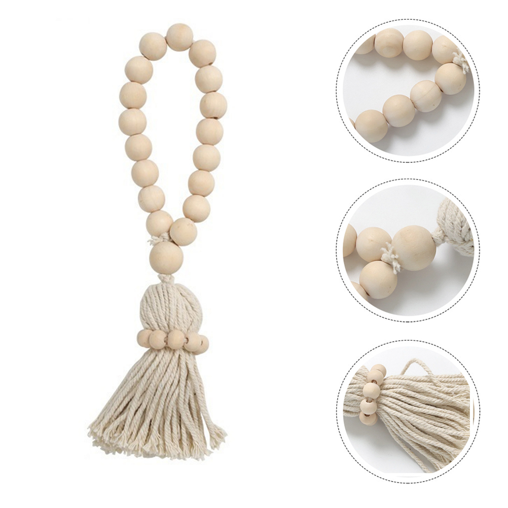 KALLORY 1 Pack Boho Wooden Bead String Pendant for Bedroom Wall Art ...