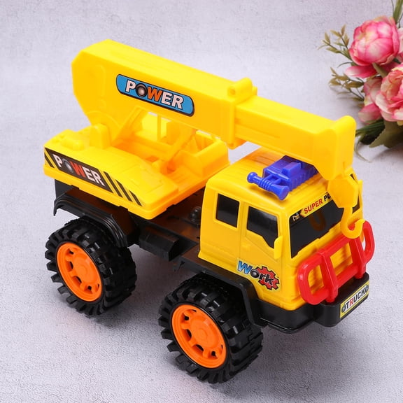 KALLORY 1Pack Crane Toy for Kids Educational Plaything Plastic Construction Car 9.84x6.69x4.72 In Yellow