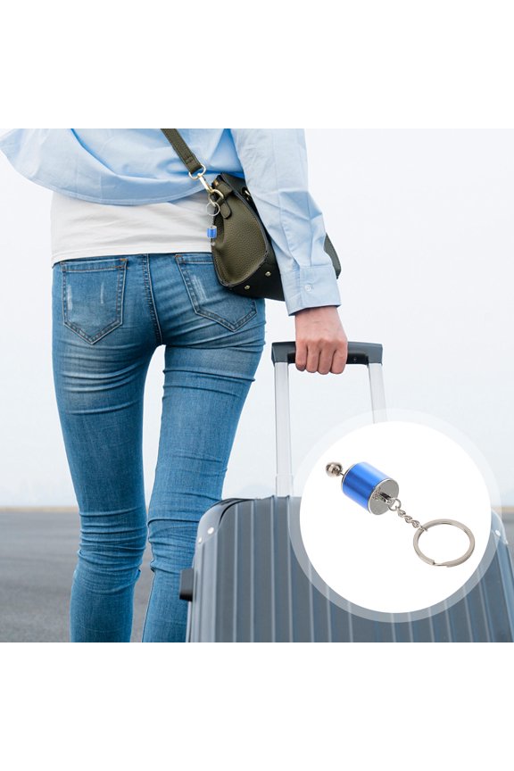 1Pack Gear Stick Keyring Blue Zinc Alloy Car Part Model for Friends and Car Lovers