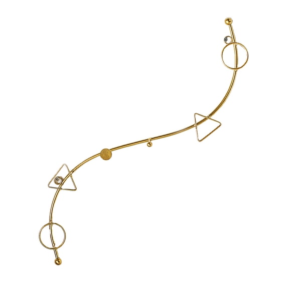 KALLORY 1Pack Nordic Style Coat Hook Wall Hook in Golden Iron for People with Many Garments