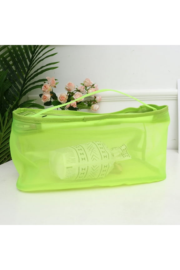 1Pack Mesh Grocery Tote Light Green Woolen Line Container Net Bag for Storage and Shopping Portable Design