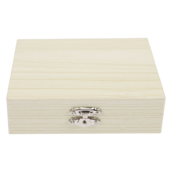 KALLORY 1Pack Natural Wood Rectangular Container Box Microscope Slide Storage Cabinet