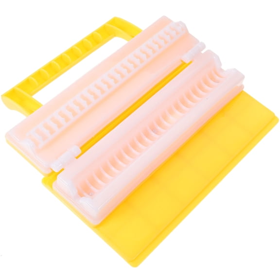 KALLORY 1Pack Portable Yellow ABS PP Hand-held Meat Skewer Machine for Fast Skewers Barbecue Tool