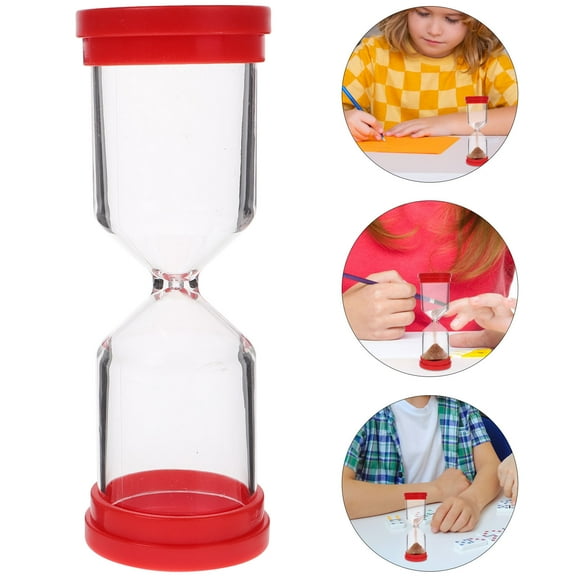 KALLORY 1Pack Refillable Timer Hourglass Red Plastic For Cooking And School Use 12.50X4.40X4.40Cm Timed Hourglass
