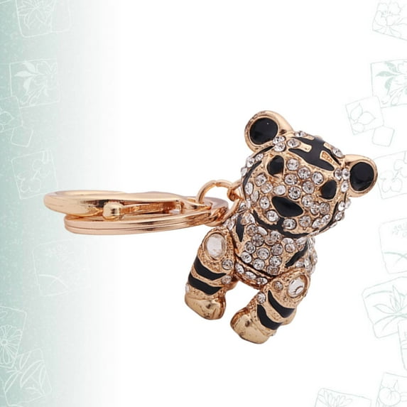 KALLORY 1Pack Rhinestone Animal Rhinestone Keychain for Kids