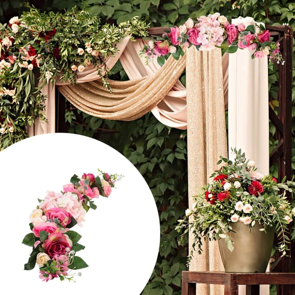KALLORY 1Pack Rustic Artificial Floral Swag Wedding Arch Flower for Women Homeowners Birthday Wedding Decor