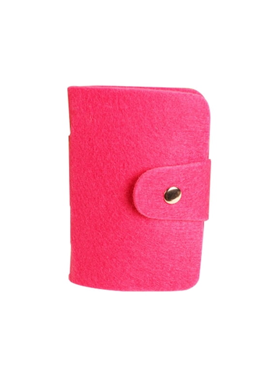 1Pack Wallet for Bus Pass Card Holder with Rosy Color Rectangular Design