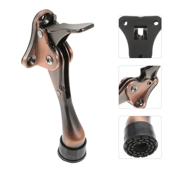 KALLORY 1Pack Zinc Alloy Door Blocker for Bottom of Door in Light Brown 11.8x4.7x1Inch