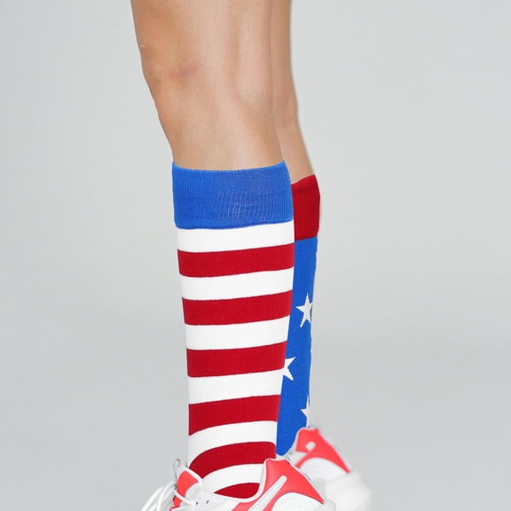 KALLORY 1Pair Fun Dress Socks Men Design Striped Pattern Comfortable for Sports