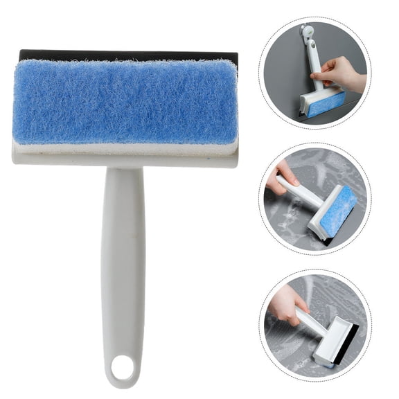KALLORY Bathroom Glass Squeegee with Soft Nonwoven Cloth, 1 Pc Water Scraper for Kitchen, Window, Shower & Bathroom Cleaning Tool