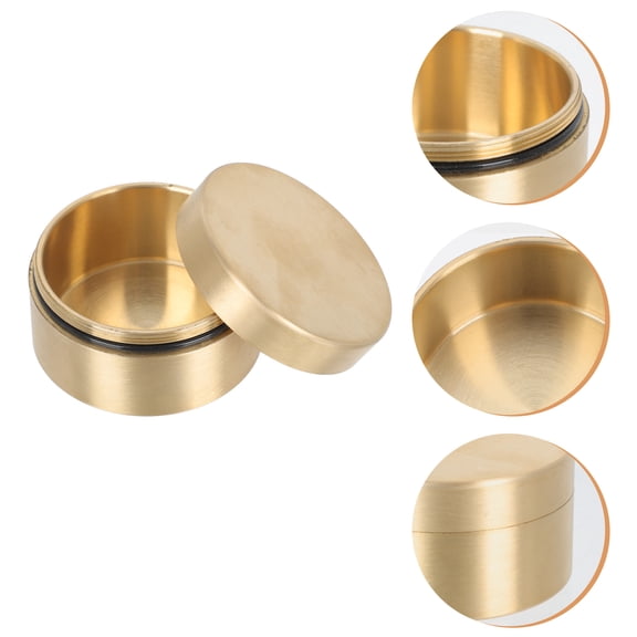 KALLORY 1Pc Golden Copper Box with Dustproof Design Lightweight Small Storage Container
