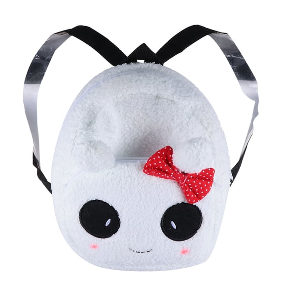 KALLORY 1Pc Panda Shape Plush Backpack for Casual Walk with Adjustable Shoulder Strap 9.24X8.25X4.13in
