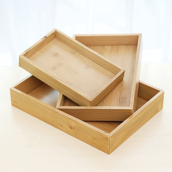 KALLORY 1Pc Rectangle Wood Tray For Baby Showers Classic Design 33.5*24.5In PP
