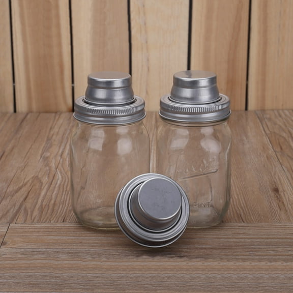 KALLORY 1Pcs 7.00X7.00X4.20Inch Shaker Lids Silver For Glass Bottle In Kitchen