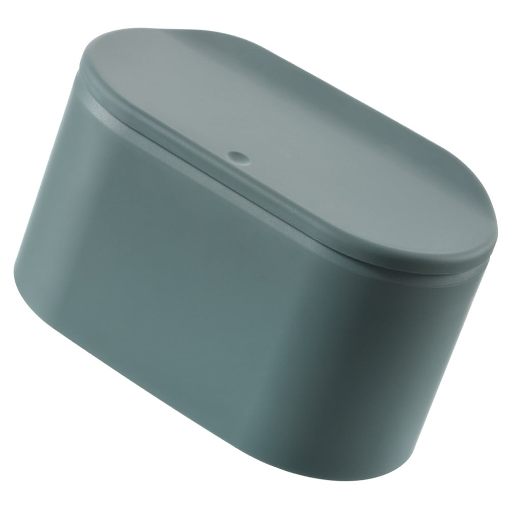 KALLORY 1Pcs Bedroom Trash Can with Lid Green Plastic for Home Users ...